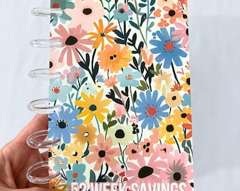 Sunny Bloom | 52 Week Savings Challenge Binder | A6 Disc Binder | Cash Budgeting | Money Binder