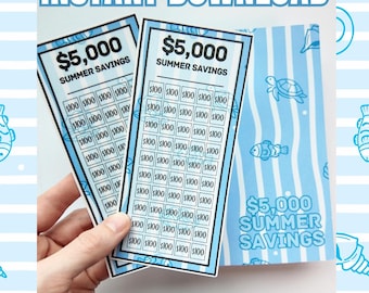 Ocean Summer Design | 5,000 Savings Challenge Binder | Cash Budgeting | Money Binder | PDF PNG STUDIO3 Files | Digital Download
