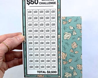 50 Dollar Savings Binder Antique Green Design | A6 Disc Binder | Cash Budgeting | Money Binder