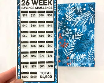 26 Week Savings Challenge Binder | 1,500 Savings | Winter Botanical Design | A6 Disc Binder | Cash Budgeting | Money Binder