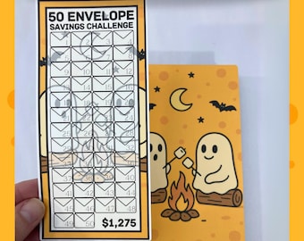 50 Envelope Savings Binder Campfire Design | PDF & SVG Files | A6 Disc Binder | Cash Budgeting | Money Binder | Digital Download