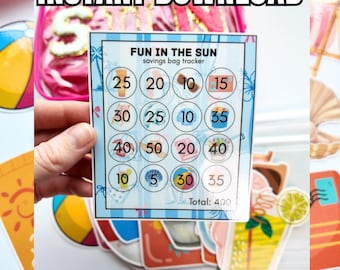 Fun in the Sun Budgeting Game | 400 Dollar Summer Savings Challenge | Beach Theme Cash Challenge | PDF PNG STUDIO3 Files | Digital Download