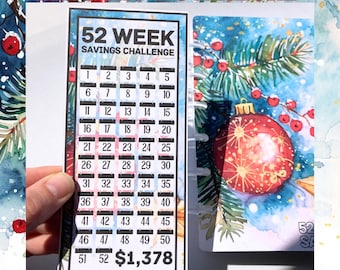 Holiday Cheer | 52 Week Savings Challenge Binder | Cash Budgeting | Money Binder | PDF & SVG Files | Digital Download