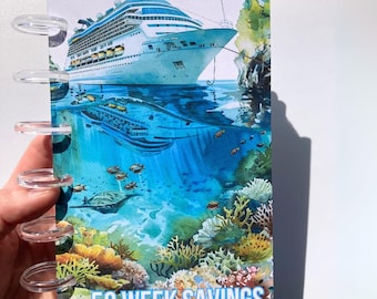 Cruise | 52 Week Savings Challenge Binder | A6 Disc Binder | Cash Budgeting | Money Binder