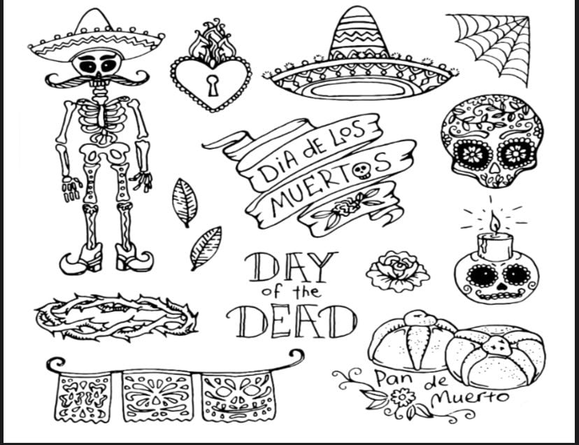 50 Printable Colouring Pages Mandala Candy Skulls Dia De Los Muertos ...