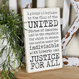 Targa Metallica USA I Pledge Allegiance To The Flag – 20,3x30,5 Cm, Vintage Americana, Decorazione Parete Per Veterani E Militari