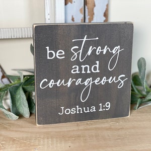 11x17 Be Strong and Courageous Print and Wooden Frame main image 0