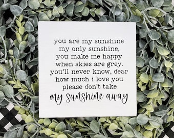 You are my sunshine wood sign | home decor | nursery sign | tiered tray | shelf sitter | rustic modern boho farmhouse | song lyric sign