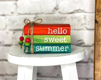 Watermelon Mini Book Stack | Summer Tiered Tray Decor