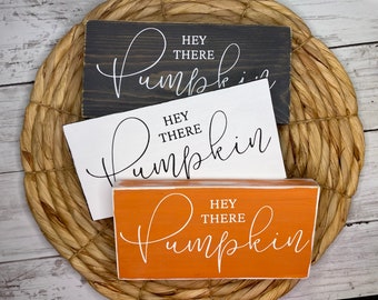 Hand Painted Wood Pumpkin Sign, Fall Farmhouse Decor