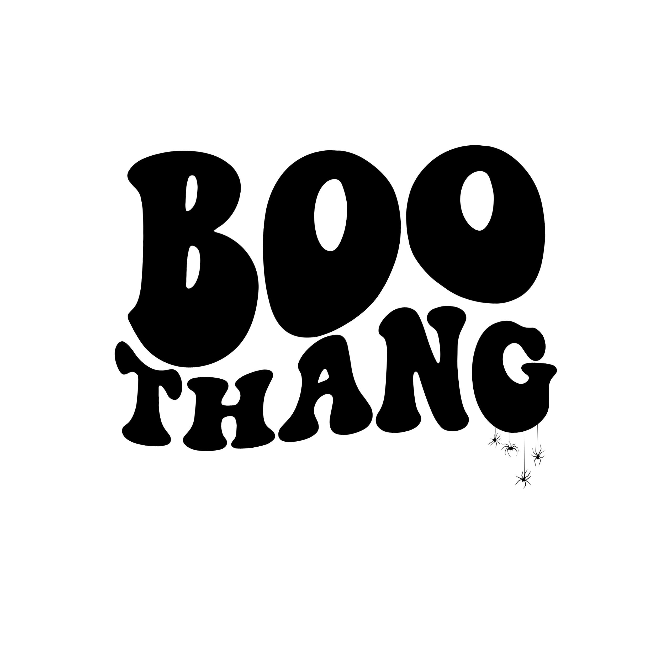 Boo Thang SVG, Halloween Svg, Retro Svg, Wavy Letters Svg, Bubble