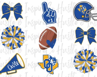 Odem Owls Cheer Football Bow png