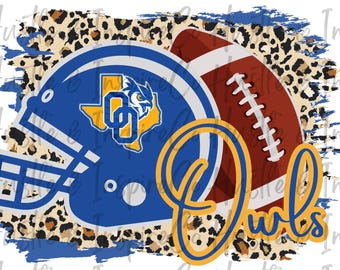 Odem Owls Football Mascot Heart Helmet png