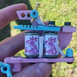 Handmade Pink Panther Double Coils Tattoo Machine Fast Delicate Liner