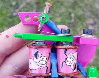 Handmade Double Coils Pink Dog Tattoo Machine Fast and Delicate Liner