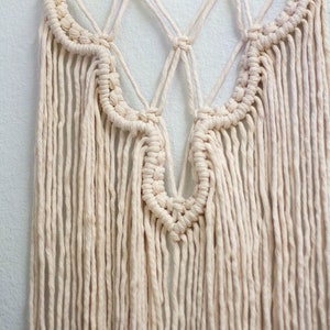 CASCADE Macramé Wall Hanging Medium Size Decor Simple Cute Bohemian Soft Fringe Macrame Trendy Aesthetic Scalloped Handmade Gift Friend image 5