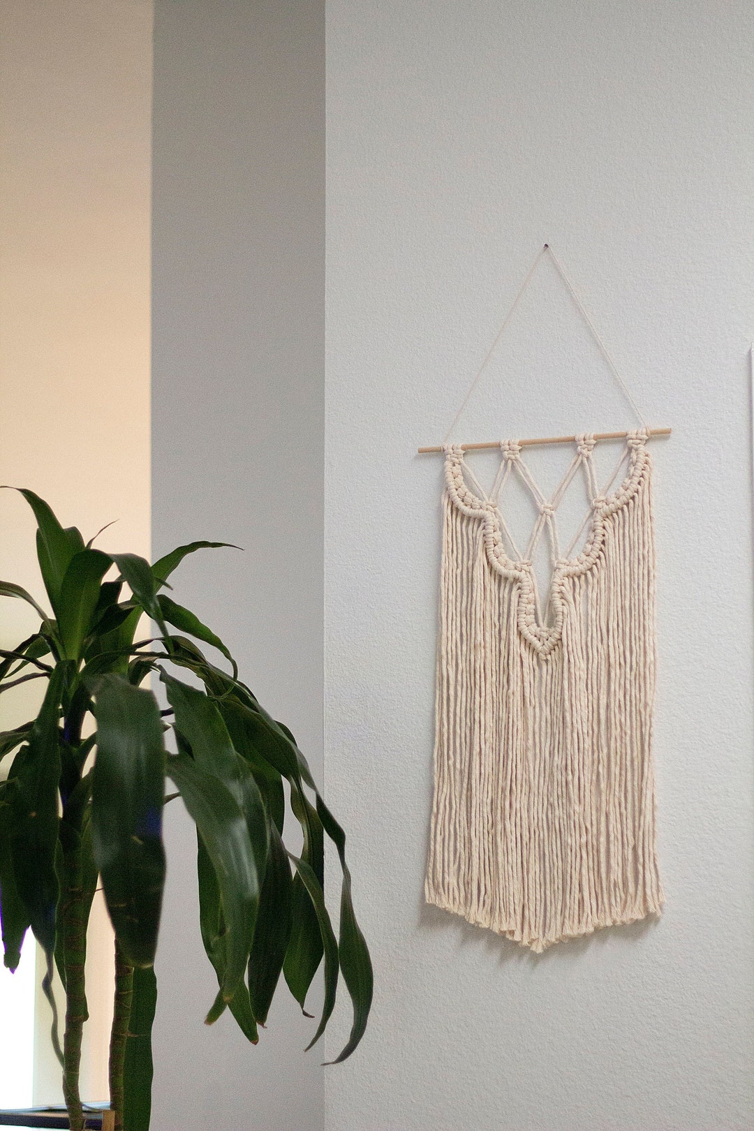 CASCADE Macramé Wall Hanging | Medium Size Decor Simple Cute Bohemian ...