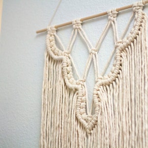 CASCADE Macramé Wall Hanging Medium Size Decor Simple Cute Bohemian Soft Fringe Macrame Trendy Aesthetic Scalloped Handmade Gift Friend image 3