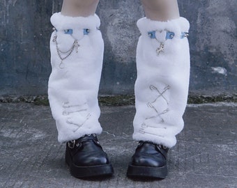 TAORE Womens Winter Faux Fur Leg Warmers Warm Fuzzy Boots Cuffs Cover