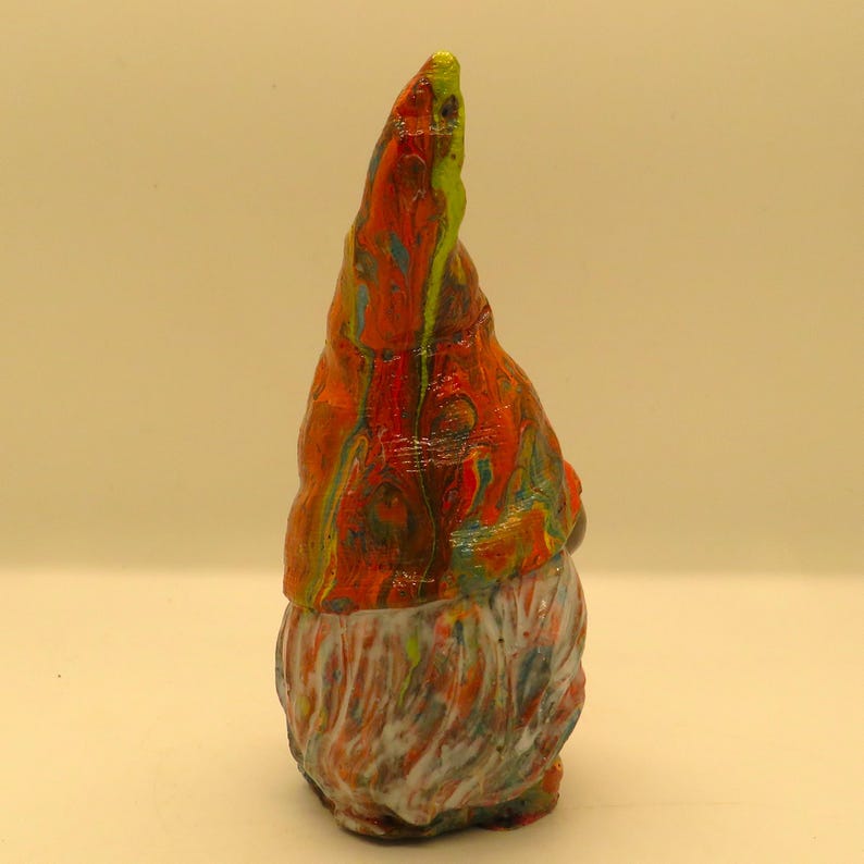 Handmade Autumn Pour Painted Gnome Colorful Cement Garden Decor for