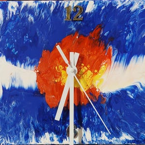 Abstract Acrylic Pour Wall Clock | One of a Kind Colorado Art