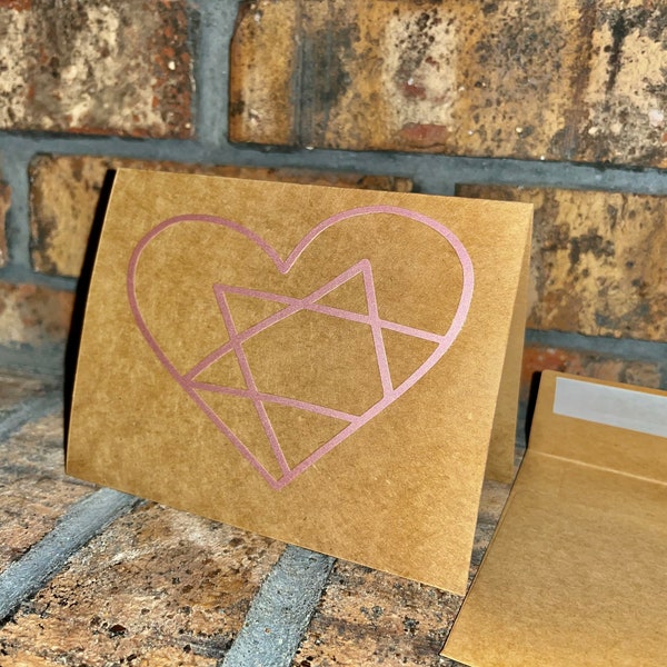 Jewish Star Heart Notecard