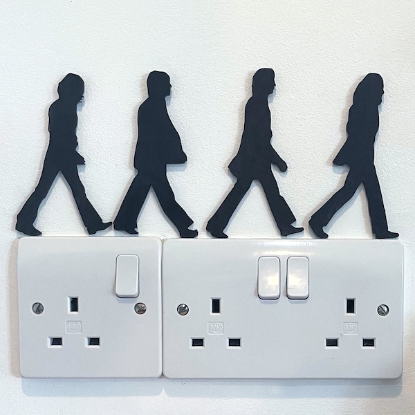 The Beatles Abbey Road Album Cover Laser Cut Silhouettes | Modern Beatles Wall Decor Art Figures