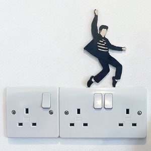 Elvis Presley Jailhouse Rock Silhouette découpée au laser | Figurine de décoration murale moderne d'Elvis