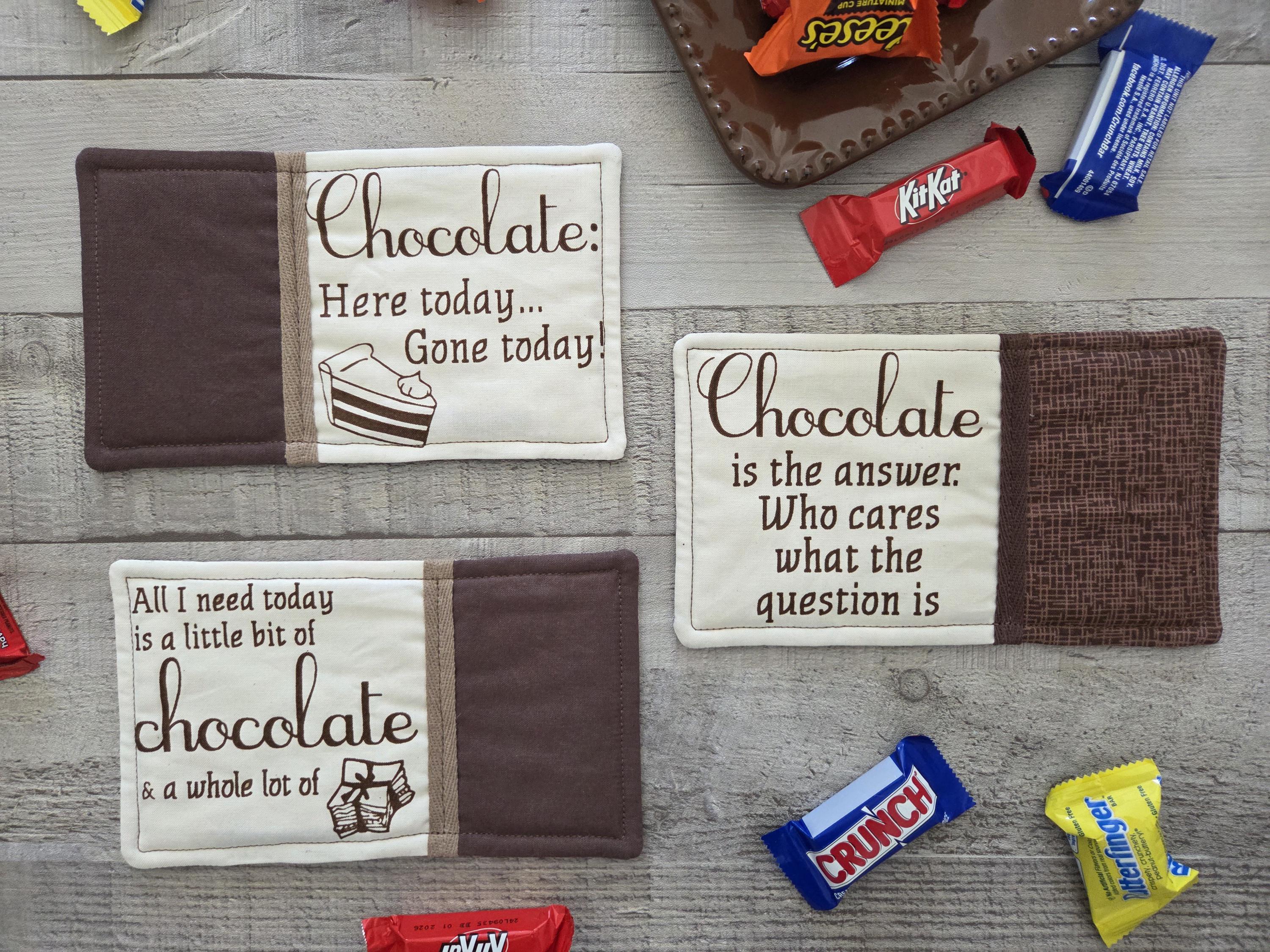 Snacks Rug Handmade Quilted Chocolate-themed Mug Rugs, Snack Mats - Reversible - Etsy