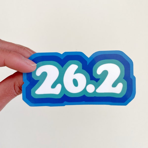 Marathon 26.2 Runner (Size options available)/ Water Resistant Sticker for Water Bottle, Hydro Flask, Yeti, Laptop,