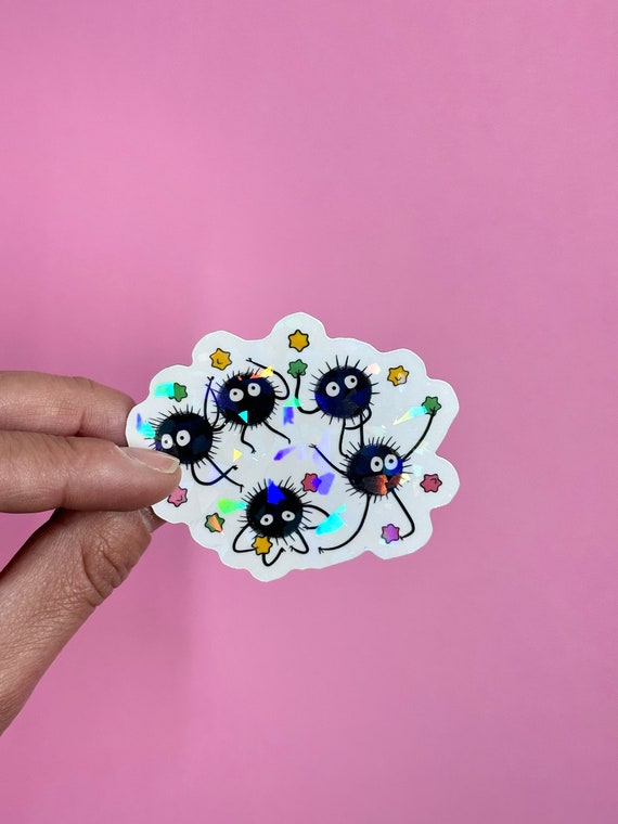 Holographic Soot Sprite Sticker / Water Resistant Sticker for Water Bottle, Hydro Flask, Yeti, Laptop, Notebook, Planner, Journal, Etc.