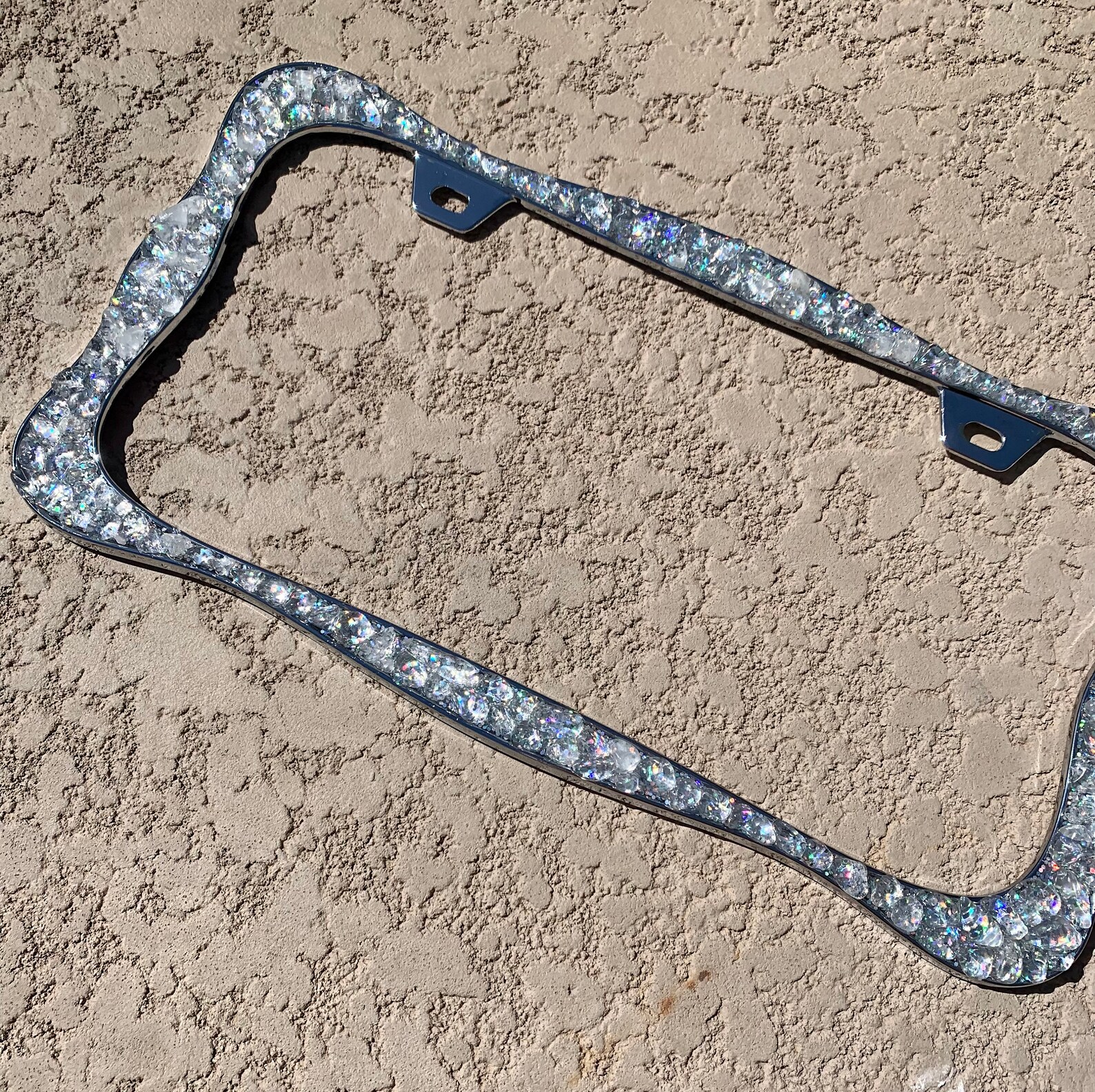 Bling License Plate Frame Crystal License Plate Frame Quartz Etsy