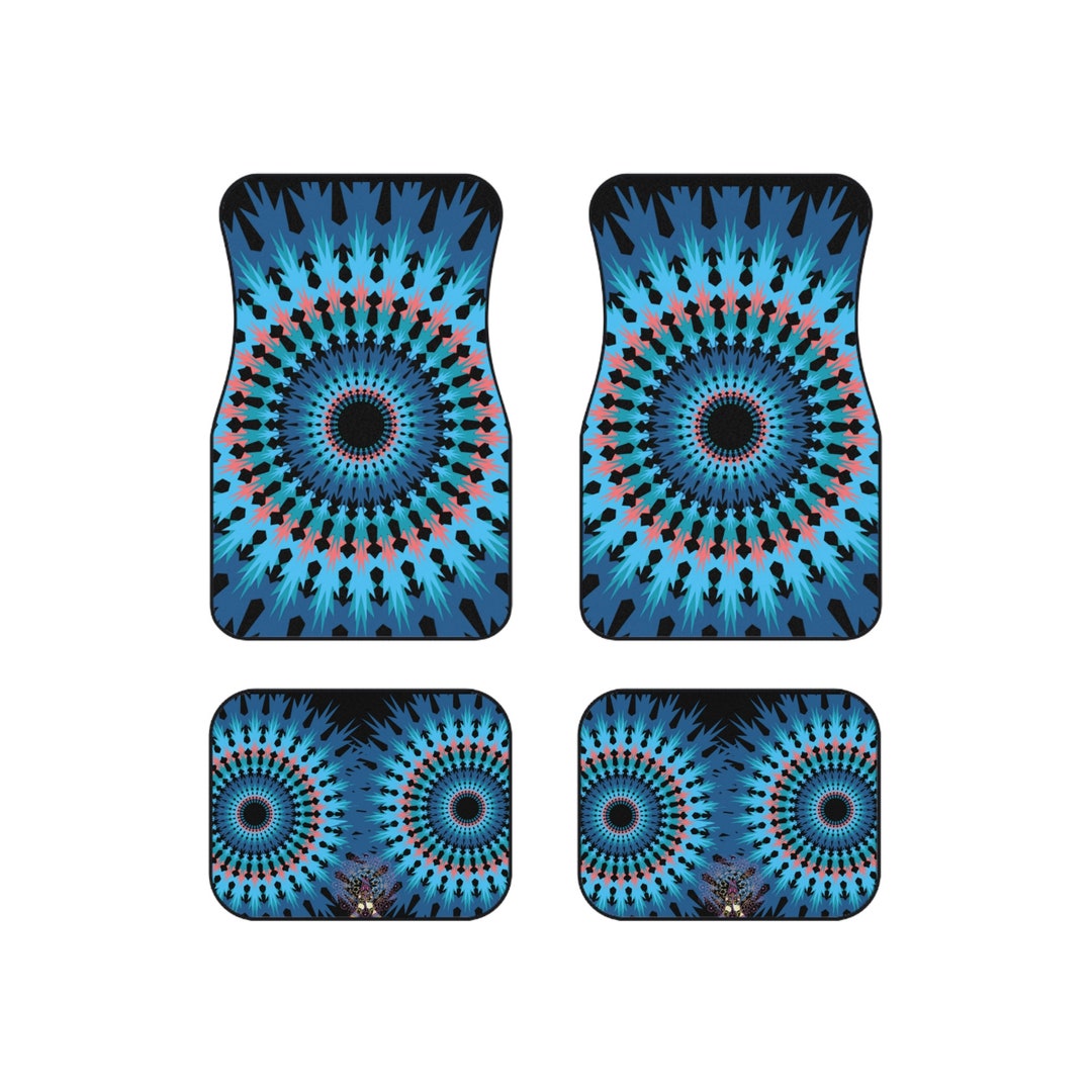 Cute Car Mats for Yoga Lover Mandela Car Mats With Fractal Etsy