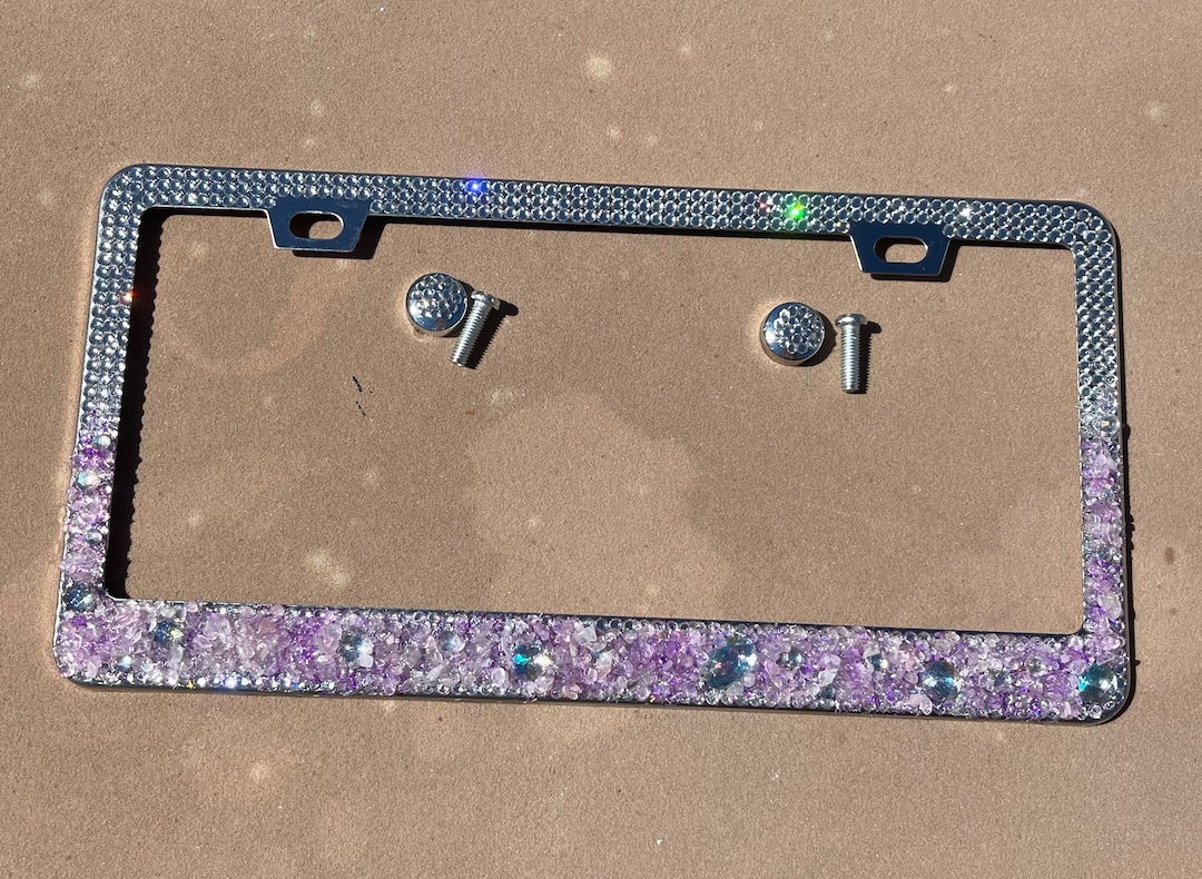 Bling Purple License Plate Frame, Bling License Plate Frame, Crystal