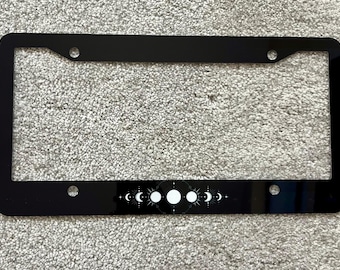 Black license plate frame black cute license plate frame moon license plate stars license plate frame