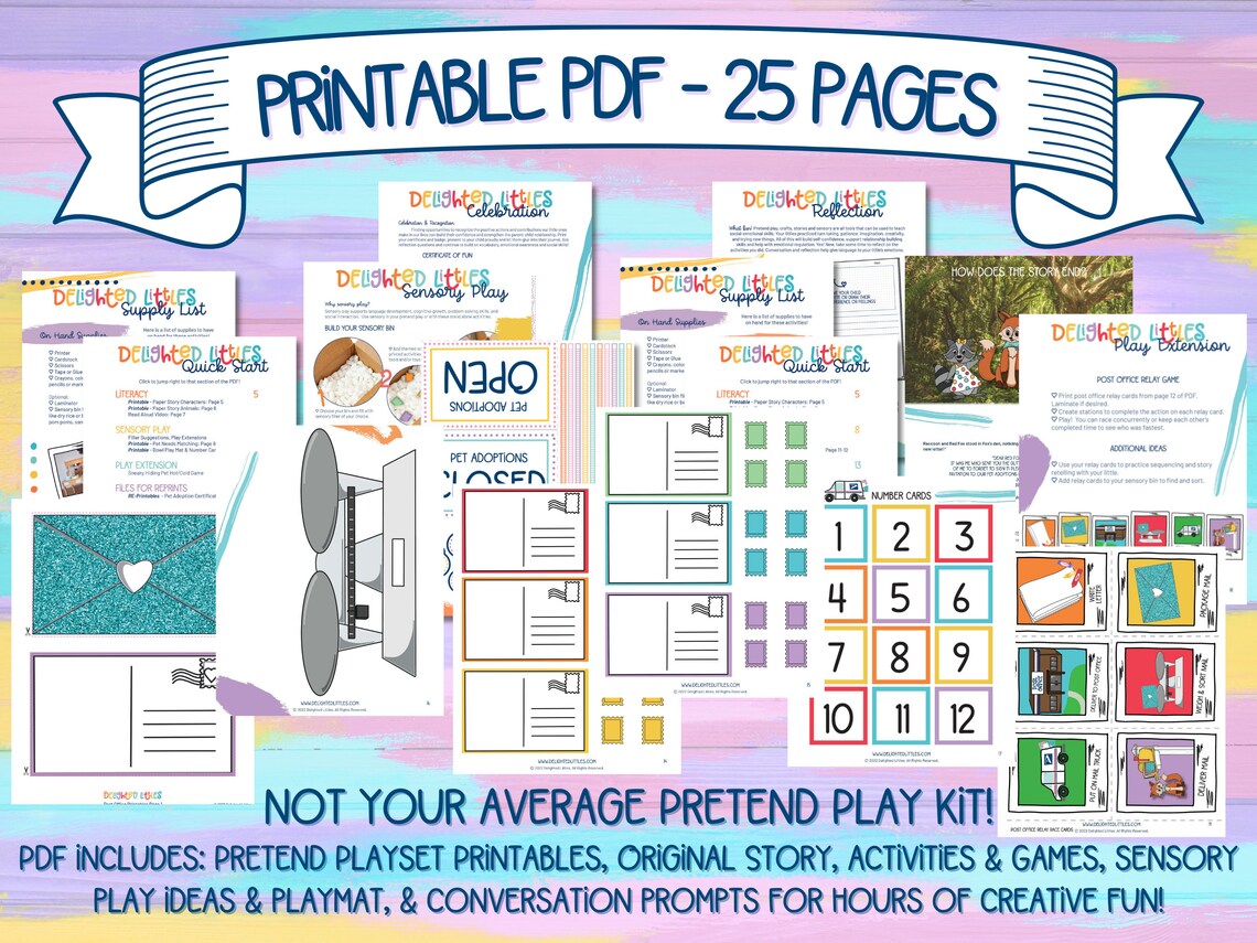 Post Office Pretend Play, Pretend Play Printables, Digital Pretend Play ...