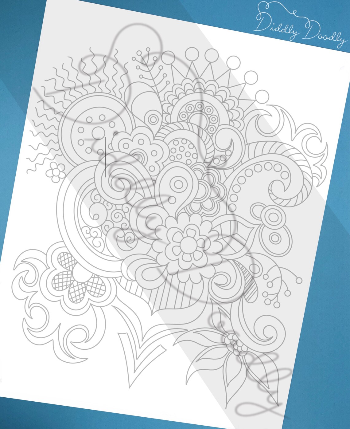 Tracing Pages Diddly Doodly Coloring Pages Adult Coloring - Etsy
