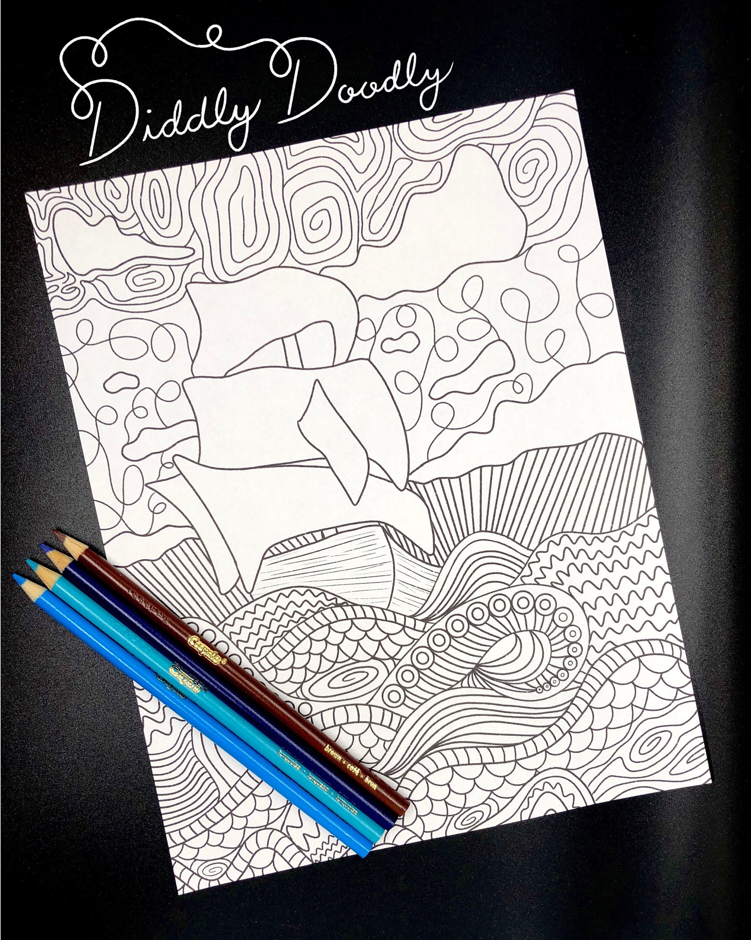 Art & Collectibles Digital Easy Coloring Pages Coloring Pages Digital ...