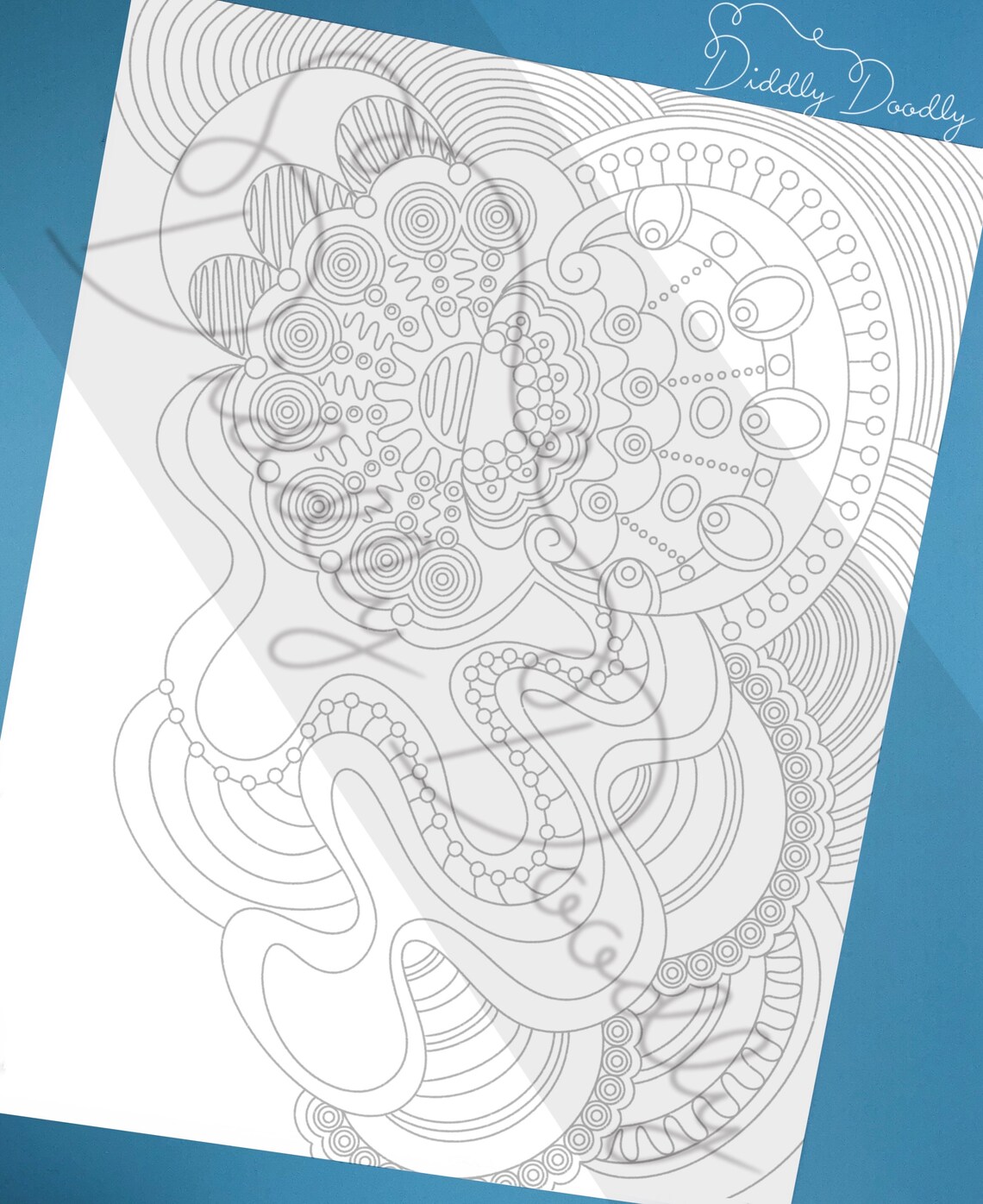 Tracing Pages Diddly Doodly Coloring Pages Adult Coloring - Etsy
