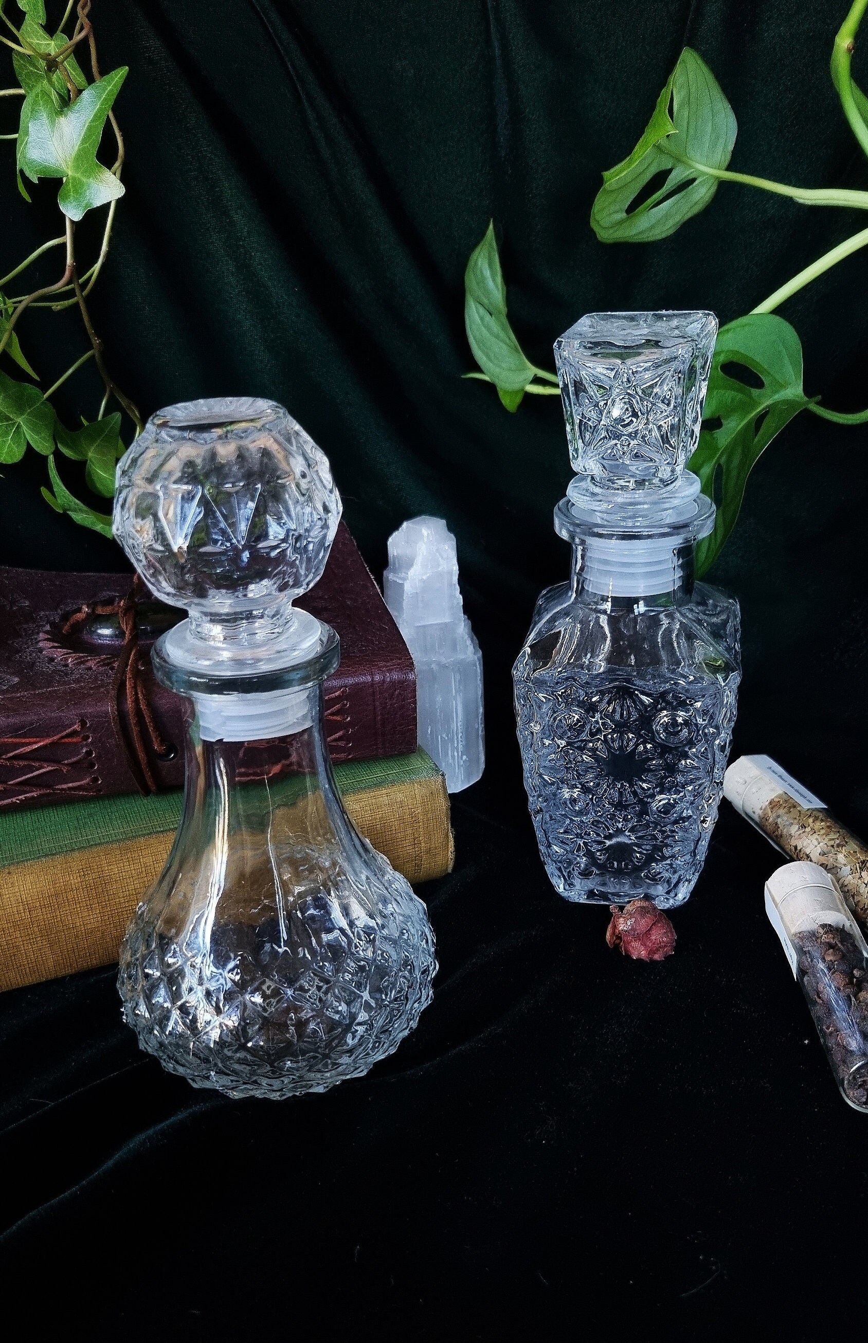 witchy gifts ANTIQUE MINI CRYSTAL glass pitcher spell bottle boho home decor witch Kit altar tools witchy decor vintage pitcher