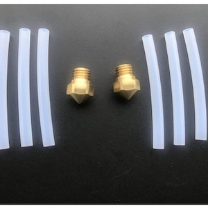FlashForge Finder 3D Printer Kit Repair Parts, 2 Nozzles and 6 Teflon Tubes