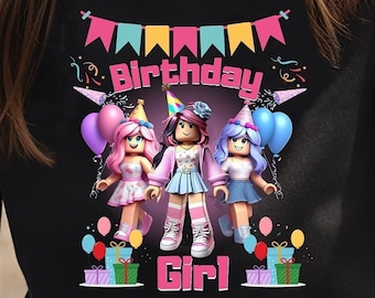 Rblox Birthday Girl T-shirt: Kids Party Tee