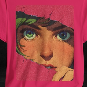 Ihr durchdringender Blick T-Shirt, Pop Art Shirt, Manga Augen T-Shirt, Alt Style Streetwear, Y2K T-Shirt, Steamwave Ästhetik Shirt, Trending Grafik T-Shirts