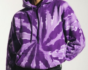 Retro Tie-Dye Pullover Hoodie: Unisex Cotton-Poly Fleece
