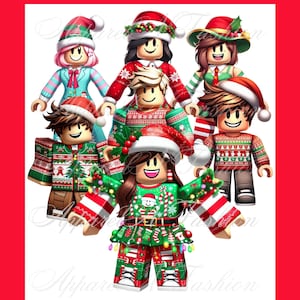 RBlox Png Holiday Bundle, RBlox Holiday PNGs, RBlox Holiday Download, Seasons Greetings Rblox Characters, Instant Digital Download
