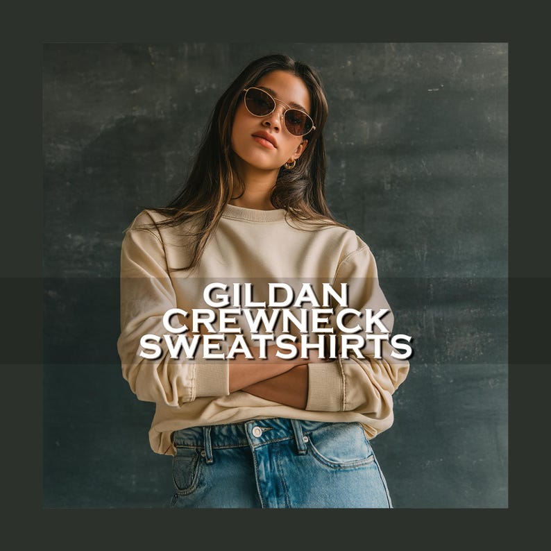 Gildan 18000 Sweatshirt, Customizable Sweatshirt, Blank Sweatshirt, Plain Crewneck Sweatshirt for DTG, HTV, Screen Printing & Embroidery