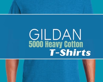 Gildan Heavy Cotton T Shirts, Custom Gildan Tees, Personalized Gildan 5000 Shirt, Blank Gildan Unisex TShirt, Plain Gildan 5000 T Shirts