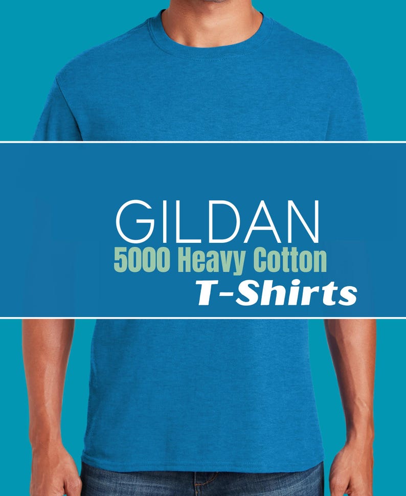 Custom Gildan Heavy Cotton T Shirt, Personalized Gildan 5000 Shirt, Blank Gildan Unisex TShirt, Plain Gildan 5000 T Shirts