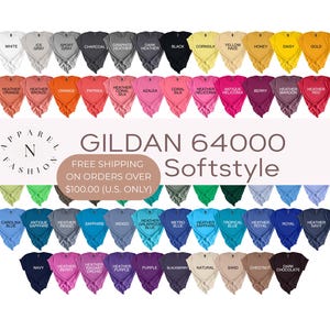 Blank Gildan Softstyle T Shirt, Plain Gildan 64000 Shirt, Trending Now, 100 Percent Cotton For Reg. - 65/35 Poly/Cotton Heather For Sublim.