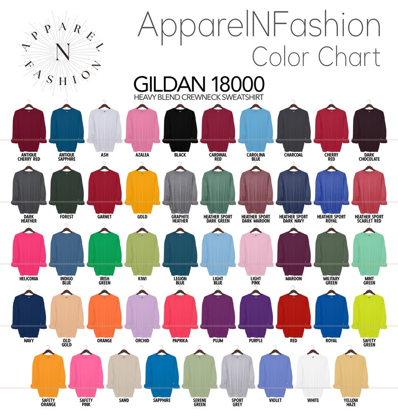 Blank Gildan 18000 Heavy Blend Crewneck Sweatshirt